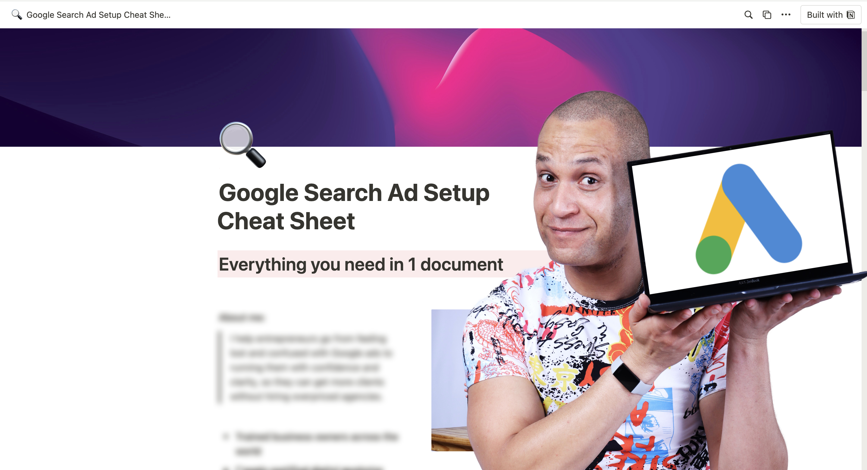 Google Ads Setup Cheatsheet