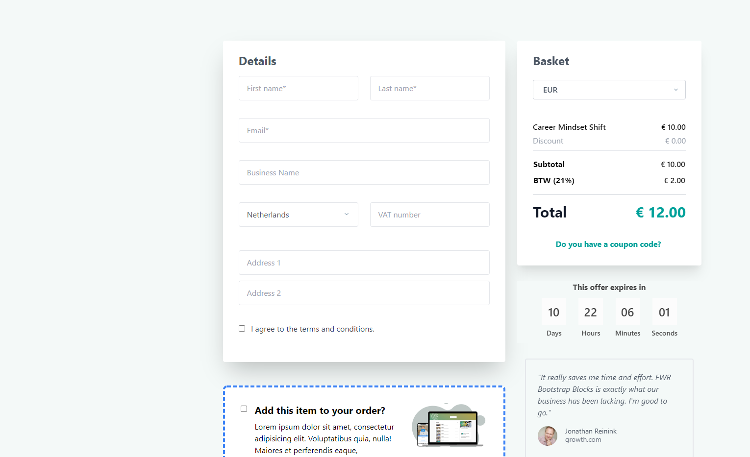 Customer profile user interface